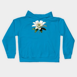 Lovely White Lotus Flower Kids Hoodie